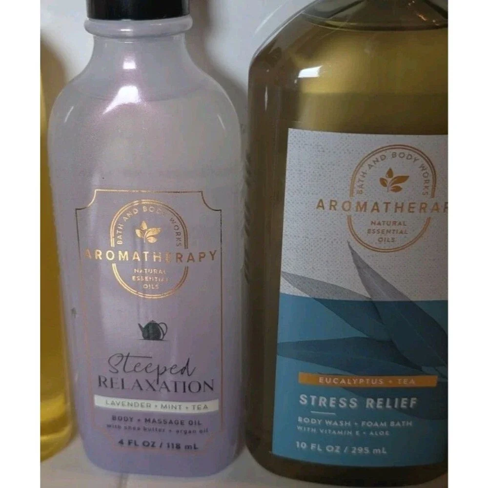 Bath & Body Works Aromatherapy Lot Focus Breathe Deep Stress Relief Massage Oil